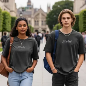 Straiders EMB Oversized Tee – Charcoal