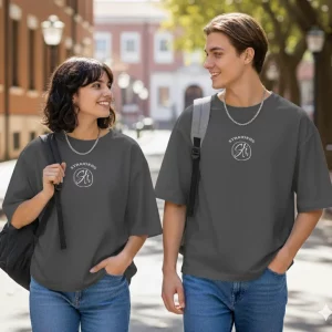 Str EMB Oversized Tee - Charcoal