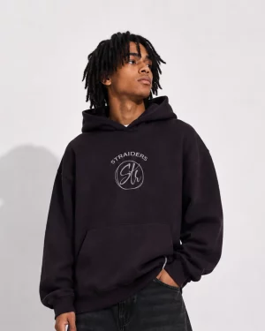Str EMB Oversized Hoodie – Black