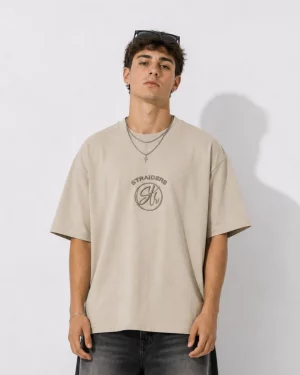 Str EMB Oversized Tee - Natural