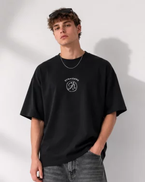 Str EMB Oversized Tee - Black