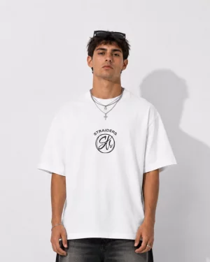 Str EMB Oversized Tee - White