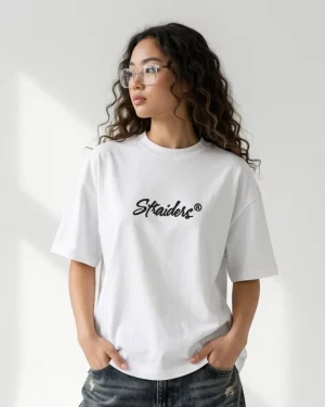 Straiders EMB Oversized Tee – Pearl