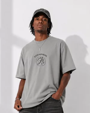 Str EMB Oversized Tee - Stone