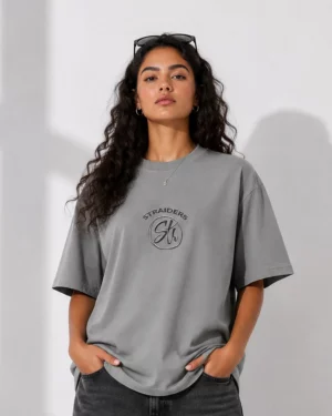 Str EMB Oversized Tee - Slate