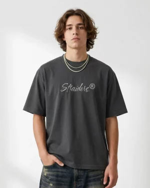 Straiders EMB Oversized Tee - Charcoal