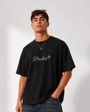 Straiders EMB Oversized Tee - Black