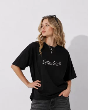 Straiders EMB Oversized Tee – Noir